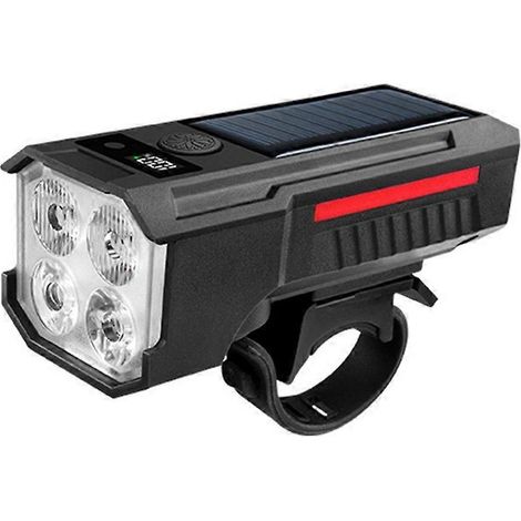 Solarbetriebene LED-Fahrradlampe, Rennradscheinwerfer, Taschenlampe, Fahrradzubehör (1/5)