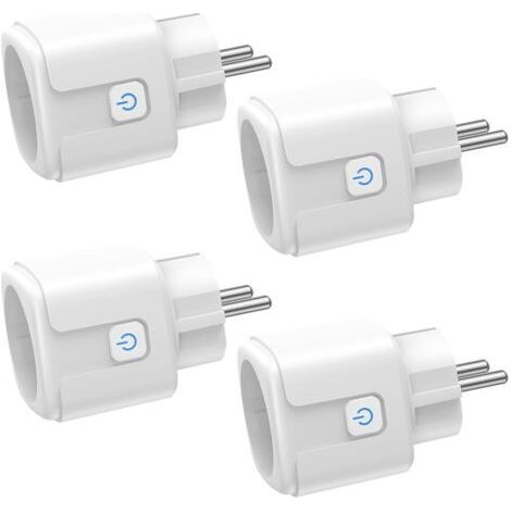 Prise Connectée WiFi, 4 Pièces Prise Intelligente 16A 3680W, Prise WiFi avec Mesure de Consommation Électrique, Contrôle à Distance, Commande Vocale, Compatible avec Alexa & Google - pour la France (1/4)