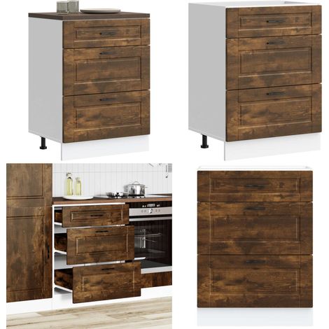 vidaXL Küchenunterschrank Porto Räuchereiche Holzwerkstoff (1/5)