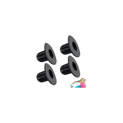 4 Pièces Bouchons de Piscine,Bouchon Piscine,Bouchon Vidange Piscine,Bouchon Spa,Bouchons Muraux pour Piscine,Trou de Crépine,Pompe de Filtre Bouchon de Vidange,Compatible Intex Noir