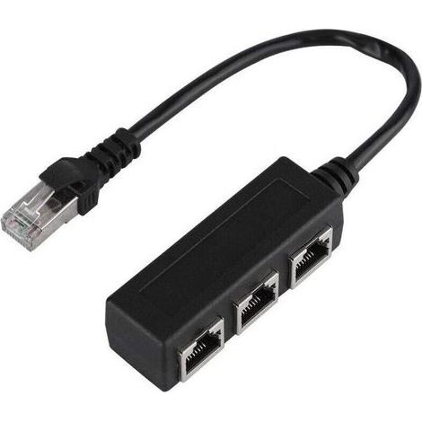 Câble d'extension Ethernet RJ45, 8 pouces, adaptateur réseau 1 mâle vers 3 femelles avec coupleur, rallonge LAN pour connexions multiples (1/4)