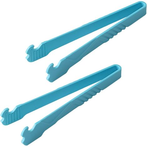 Ensemble 2 pinces multifonctions pour barbecue et grillades, ergonomiques bleu lac, pour une utilisation (1/5)