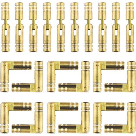 CCYKXA Mini Invisible Brass Hinge - 30 Pieces, 4 x 25mm, Cylindrical, Concealed, Barrel, Gold (1/5)