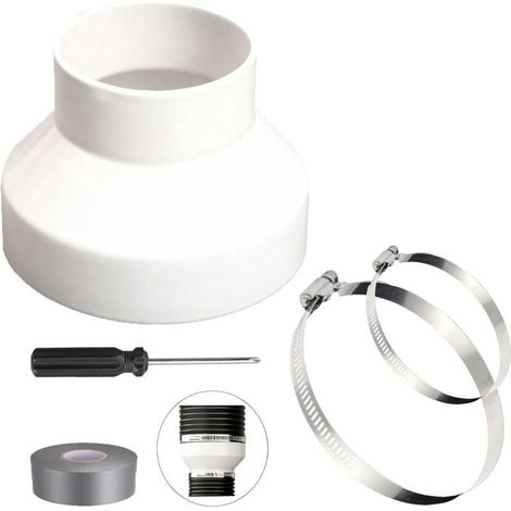 Réducteur de Conduit 150mm à 100mm, Adaptateur de Ventilation Rond en ABS avec 2 Colliers Acier Inoxydable, Réduction de Ventilation pour Hottes de Climatiseur Mobile ou Extracteur d’Air (1/5)