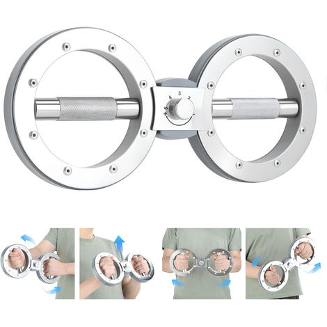 Appareil d'entraînement pour les bras 5,4 kg, pivotant à 360 degrés, appareil d'entraînement pour les avant-bras, résistance réglable, entraîneur de rotation multifonctionnel, entraîneur de prise (1/2)