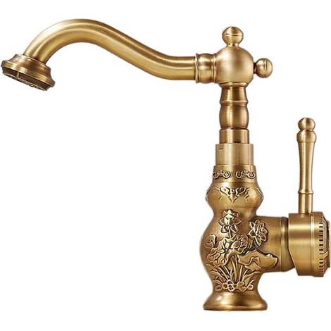 Vintage-Lavabo-Robinet in Duschkabine mit zitronengelben Motiven, Dusch- und Duschwasser-Mélange für Badezimmer, Bidet und Waschbecken – Alovez
