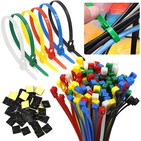 Collier de Serrage Plastique Réutilisables 300 x 5 mm Attache Câble Colorées Serre Câbles Nylon Attache Câble Résistant aux UV 100 Pièces (1/5)