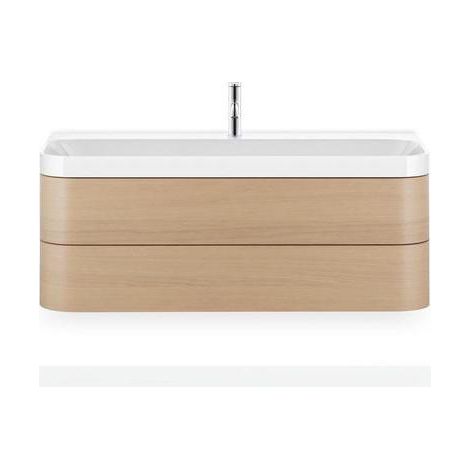 Set lavabo HAPPY D.2 PLUS 1175x490mm con 2 fori per rubinetto, bianco opaco