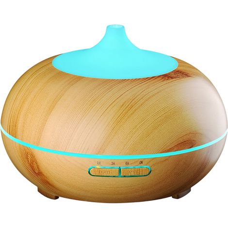 Diffuseur d'huiles essentielles à imitation bois, avec télécommande Bluetooth ultrasonique, pour la maison ou le bureau. Machine à oxygène pour l'eau. (1/5)