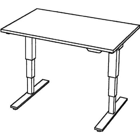 Schreibtisch Teda H630-1270xB1200xT800mm weiß gerade Form elektr.höhenv. (1/2)