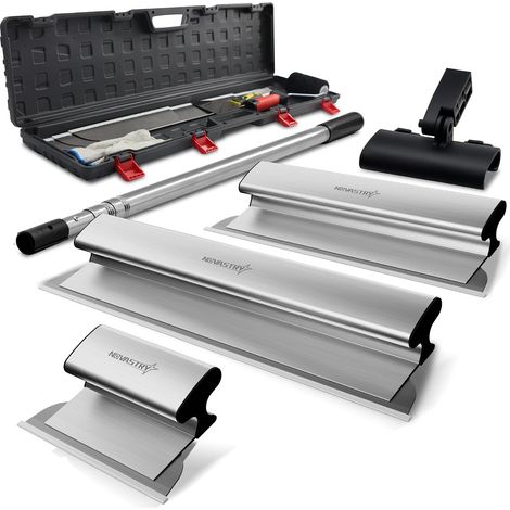 Kit de lames de lissage, 10"/24"/32" lames en acier inoxydable, outils de spatule pour plaques de plâtre, enduit et projets de gyproc (1/5)