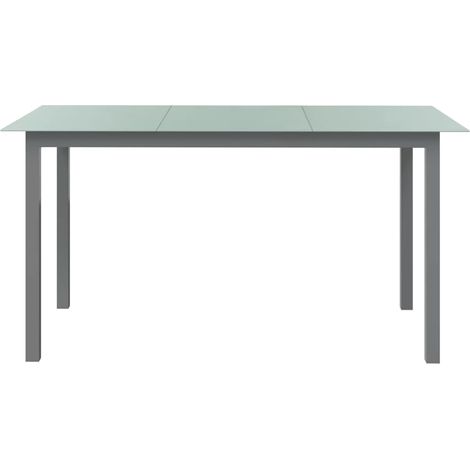 Table de jardin，Table d'extérieur Gris clair 150x90x74 cm Aluminium et verre CFW81229 (1/5)