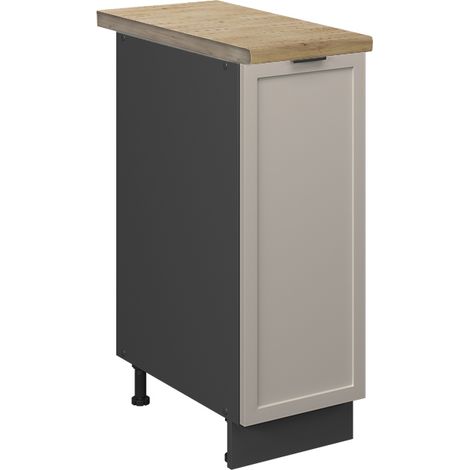 Apothekerschrank Fame-Line, GrauBeige, 30 cm , AP Eiche, Vicco