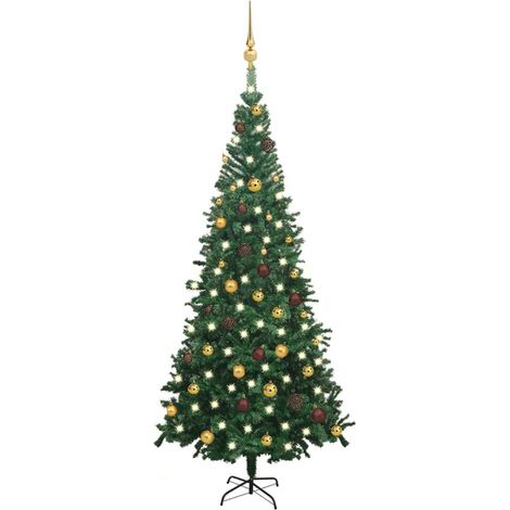 Sapin de Noël artificiel LED et boules/Arbre de Noël pour Déco L 240 cm Vert -WYW86328 (1/5)