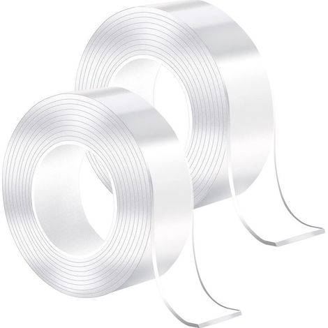 ACRYLIC MAGIC - Ruban Adhésif Double Face Ultrarésistant, 3MètresRuban Adhésif Double Face Robuste,sans Traces,Amovible, Réutilisable, Lavable, (1/5)