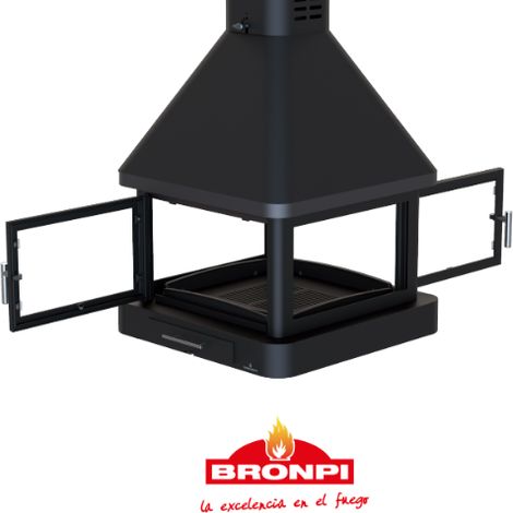 BRONPI - Chimenea de Leña Metálica 4 Caras Modelo HUELVA-C de 16 kW (1/5)