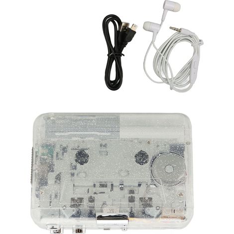 Convertisseur cassette vers MP3 multifonctionnel HiFi stéréo, boîtier transparent rétro et innovant, lecteur de cassettes portable USB (1/5)