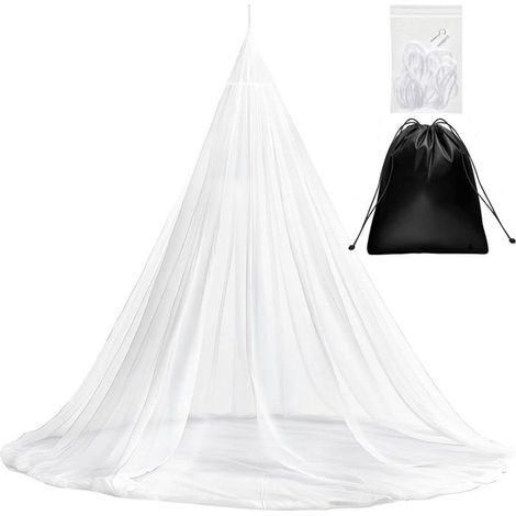 Twinkle Star Moustiquaire de voyage avec sac de voyage, corde de suspension, design ouvert, 2,2 m de haut, 12 m de circonférence (1/5)