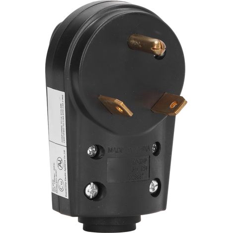 Connecteur électrique mâle 30A à 3 broches lourdes avec poignée, prise US 125V pour camping-car (1/5)