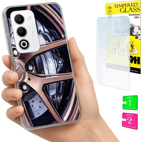 Custodia per Oppo A5 5G, cover posteriore con vetro temperato 9H. (1/5)