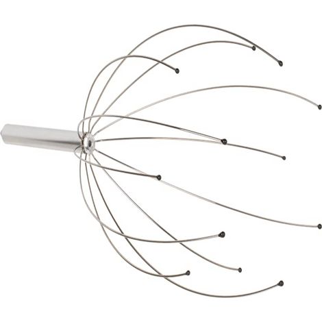 1 griffe de massage à tête en fil d'acier inoxydable - griffe de massage à tête avec manche en acier inoxydable (emballage en boîte blanche) (1/5)