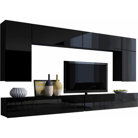 Conjunto de salón Remus XIII, Negro + Negro brillante