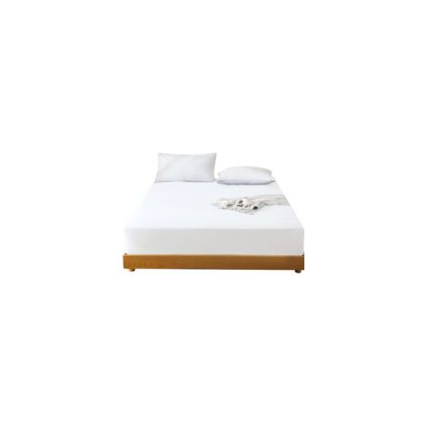 Drap-housse antidérapant – Blanc – Dimensions 150 × 200 cm (1/5)