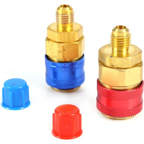 Adaptateur en laiton à connexion rapide R134a pour collecteurs de climatisation basse et haute pression automobile (1/5)