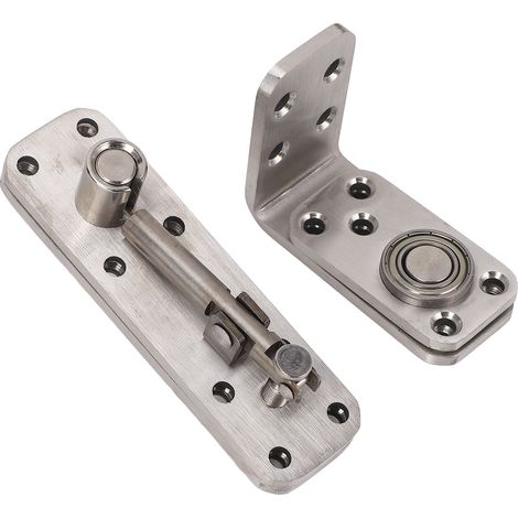 Charnière industrielle 180° acier inox brossé argent pour porte placard cachée bois alu 272kg max lot 4 pièces (1/5)