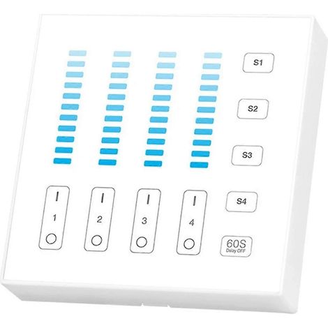 4-Zonen Smart-Touchpanel-Fernbedienung 2,4-GHz-Funkfernbedienung Weiß