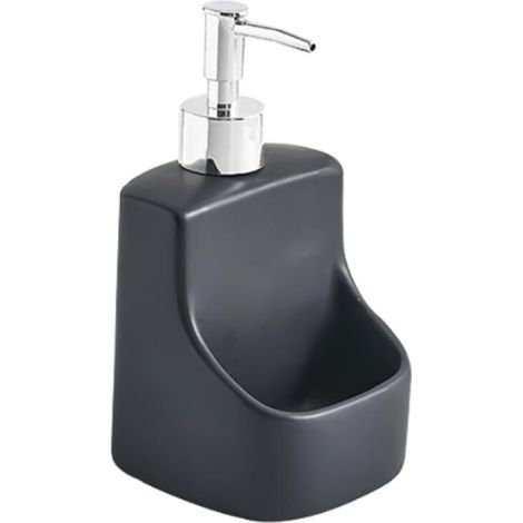 10 x 18 x 10 cm,contenance 380 ML, Noir Distributeur de Liquide Vaisselle Festival, Distributeur de Savon, céramique Haut de Gamme avec Surface Douce (1/5)