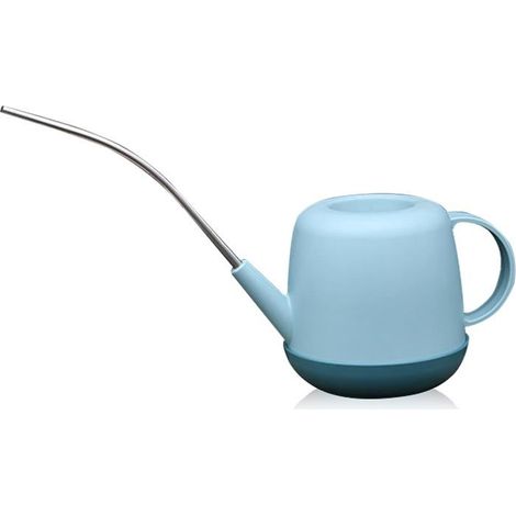 1 arrosoir plastique, bec long pour jardin et intérieur, arrosoir bleu 1 L, idéal pour plantes d'intérieur et balcons (1/4)