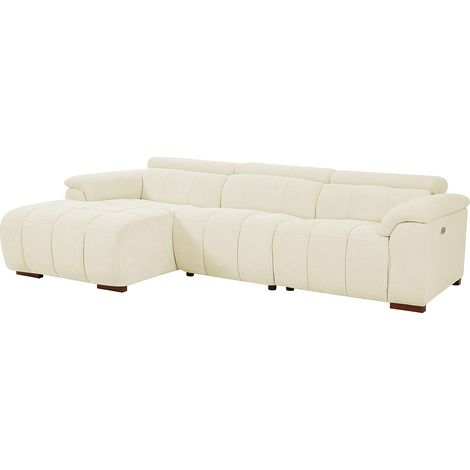 Divano  relax elettrico in Tessuto Beige - Angolo a sinistra - MOLPICA