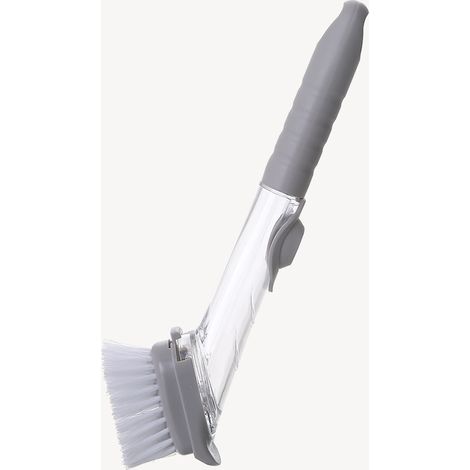 Küchenreinigungsbürste mit langem Griff, abnehmbarem Bürstenschwamm und Spülmittelspender (1-in-1-Set) (1/5)