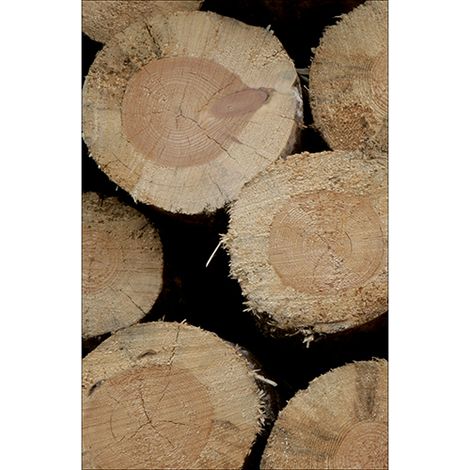 Sticker réfrigérateur et lave vaisselle, buches de bois rustique déco, 75 cm X 49 cm (1/4)