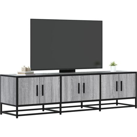 TV-Schrank Grau Sonoma 150x35x41 cm Holzwerkstoff und Metall