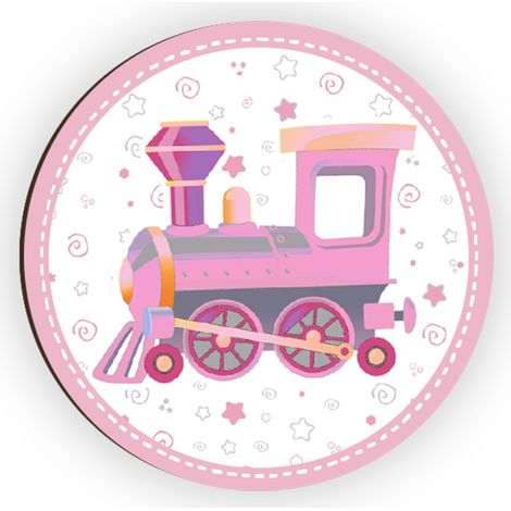 Lupia - Calamita, MAGNETI in Legno Set da 24 PEZZI D.4,5 cm TRENINO LITTLE GIRL con decorazione stampata, segnaposto ricordino regalo, bomboniera confettata, pensierino Battesimo o evento