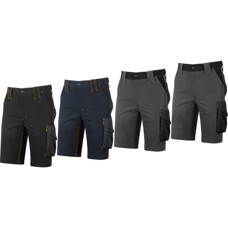 Shorts de trabajo elásticos U-Power Mercury U-4 - L - Nero