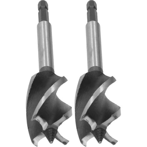 2 Stück Holzbearbeitungsbohrer, Metalllochsäge, Spiralbohrer, 4-fach, 4-Nut-Sechskantschaft, 30 mm