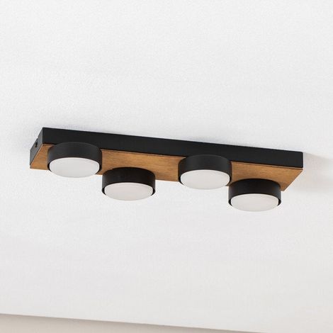 [GEBRAUCHT] B-Ware Envostar Deckenleuchte Lampe Holz schwarz Stahl Laurent 4 flammig austauschbar (1/2)