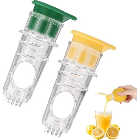 Lot de 2 presse-citrons manuels, faciles à nettoyer, compacts, pour citron vert, orange et citron. (1/5)