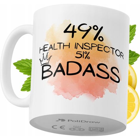 Taza para inspector de sanidad. Divertida taza de café o té con diseño gráfico y texto humorístico. Taza ideal para cumpleaños, santos, días festivos. Taza premium para ocasiones especiales en casa, o (1/5)