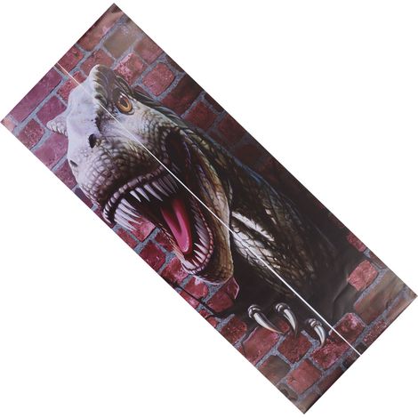 Set mit 2 selbstklebenden 3D-Dinosaurier-Wandtattoos, strukturierte, matte Reliefoptik, kreative Wanddekoration, 38,5 x 200 cm, individuell anpassbarer Türkleber (1/5)
