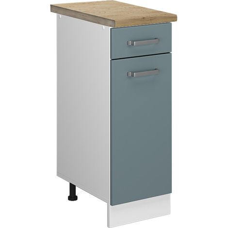 Mueble bajo de cocina R-Line, Gris azulado, 30 cm , ET Roble, Vicco (1/5)
