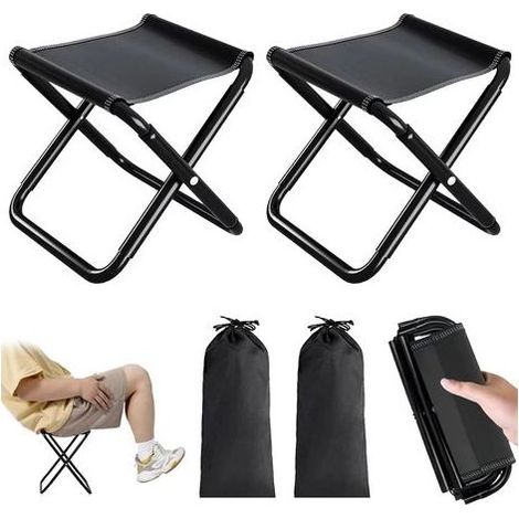 Tabouret de Camping,2 Pièces Siège de Camping Portable 30cm,Tabouret Pliable de Camping,Siège de Pêche,Mini Chaise Pliante Portable,pour Voyage,Pêche,Jardin,Barbecue,Plage (1/5)