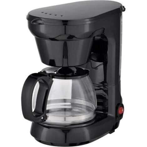 Cafetière à filtre 600 W, capacité 5/6 tasses, système anti-gouttes, plaque chauffante, noire