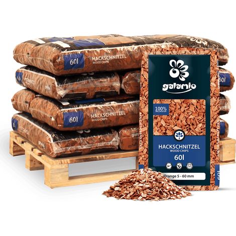 Galamio Holzhackschnitzel Orange 60l x 12 Sack 720l 12er (1/5)