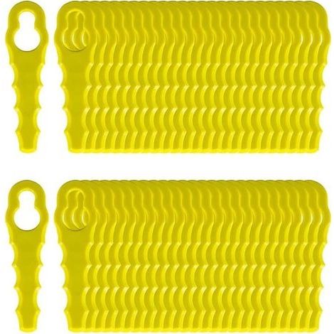 50 pièces Lames de Rechange For Ryobi Coupe Bordure, Têtes Double Lames Dentelées RAC155 RAC157 RAC158 (1/5)