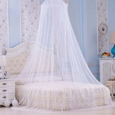 Moustiquaire De Lit Double, Moustiquaire de lit en Forme de dôme, Universelle Moustiquaire lit Double Tulle Tissu moustiquaire Voyage exterieure, Lit Simple Moustiquaire Pliable (1/4)
