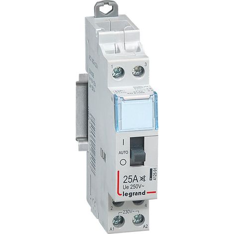 Contacteur domestique LEGRAND CX³ - Silencieux - Bobine 230V - 2P 250V - 25A - Contact 2F - 1 module - Gris